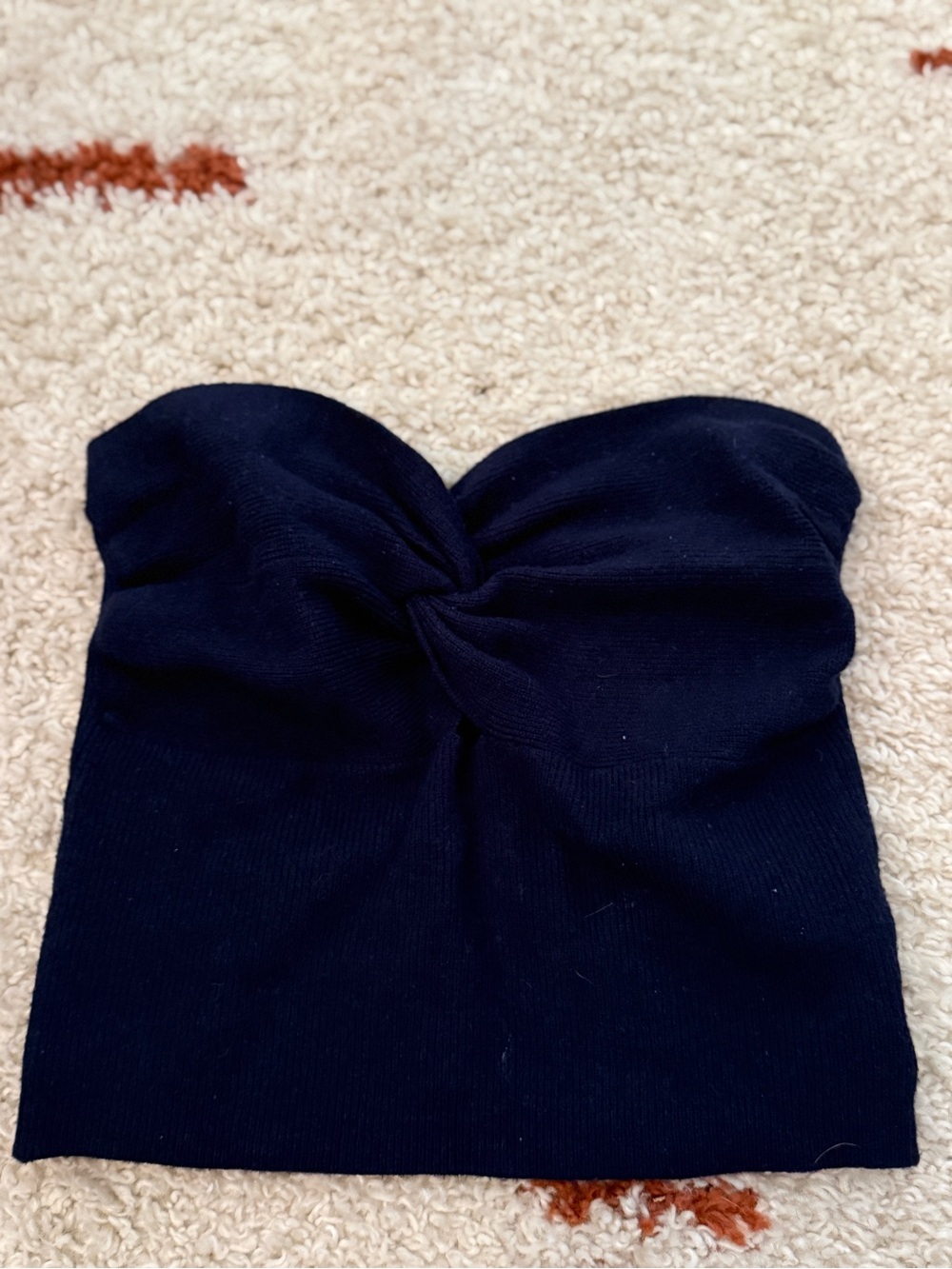 Strapless Twist Front Tube Top - Navy